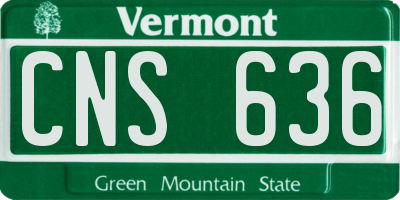 VT license plate CNS636