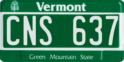 VT license plate CNS637