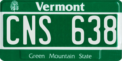 VT license plate CNS638