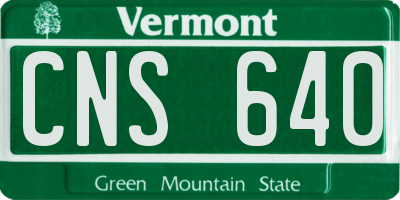 VT license plate CNS640