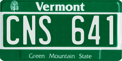 VT license plate CNS641