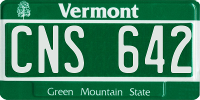 VT license plate CNS642