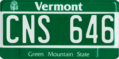 VT license plate CNS646