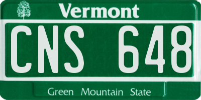 VT license plate CNS648