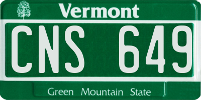 VT license plate CNS649