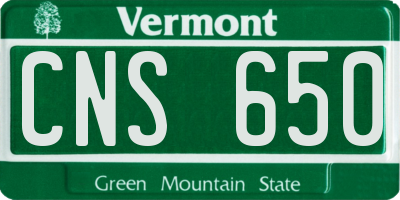 VT license plate CNS650