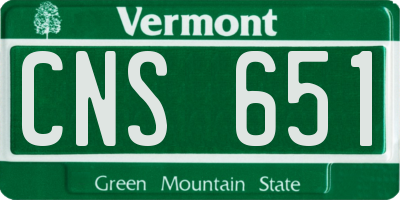 VT license plate CNS651