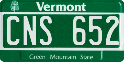VT license plate CNS652