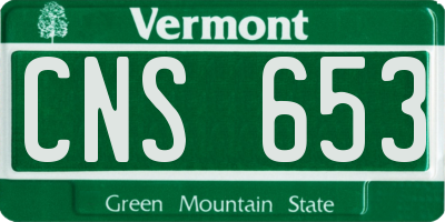 VT license plate CNS653