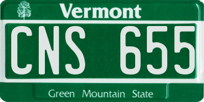 VT license plate CNS655
