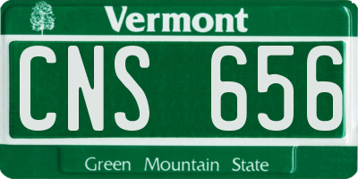 VT license plate CNS656