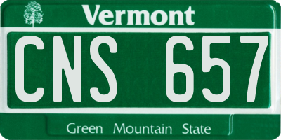 VT license plate CNS657