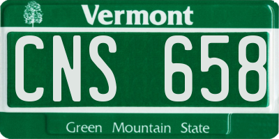 VT license plate CNS658