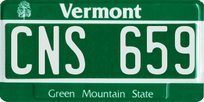 VT license plate CNS659