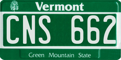 VT license plate CNS662