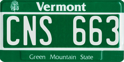 VT license plate CNS663