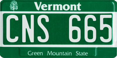 VT license plate CNS665