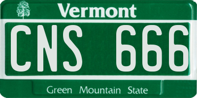 VT license plate CNS666
