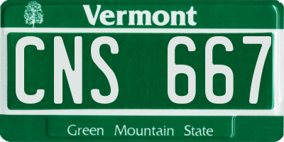 VT license plate CNS667