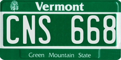 VT license plate CNS668