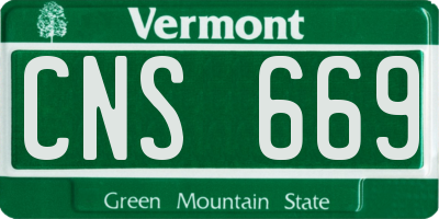 VT license plate CNS669