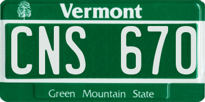 VT license plate CNS670