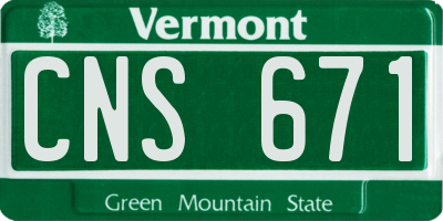 VT license plate CNS671