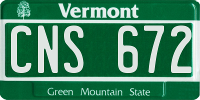 VT license plate CNS672