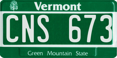 VT license plate CNS673