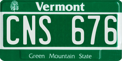 VT license plate CNS676