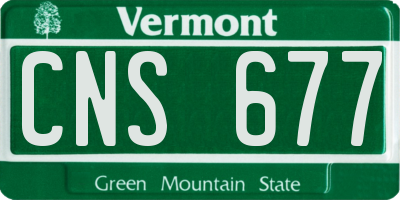 VT license plate CNS677