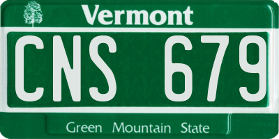 VT license plate CNS679