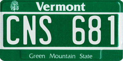 VT license plate CNS681