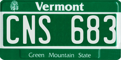 VT license plate CNS683