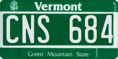 VT license plate CNS684