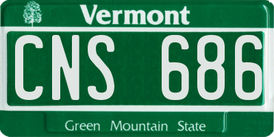 VT license plate CNS686