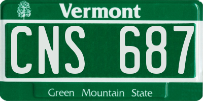 VT license plate CNS687