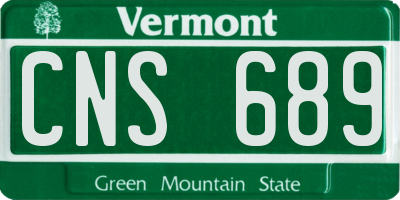 VT license plate CNS689