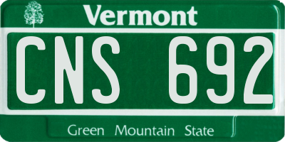 VT license plate CNS692