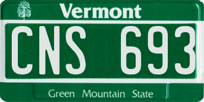 VT license plate CNS693