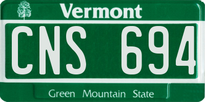 VT license plate CNS694