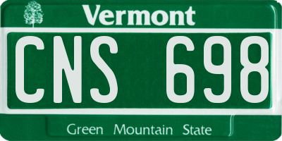 VT license plate CNS698