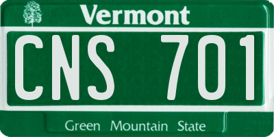 VT license plate CNS701