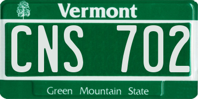 VT license plate CNS702