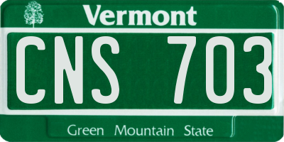 VT license plate CNS703