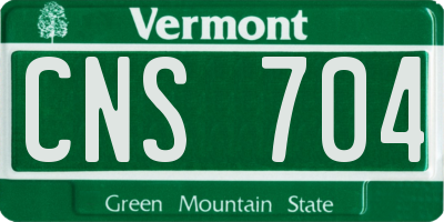 VT license plate CNS704