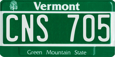 VT license plate CNS705