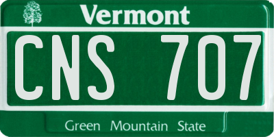 VT license plate CNS707