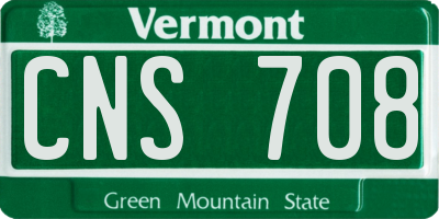 VT license plate CNS708