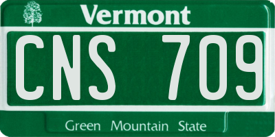 VT license plate CNS709